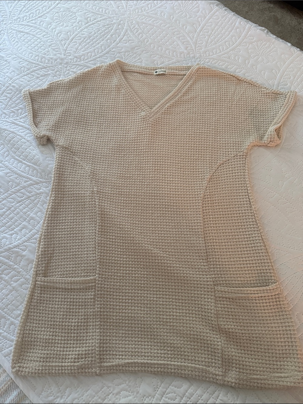 Cupshe Cream Waffle Knit Swim Coverup